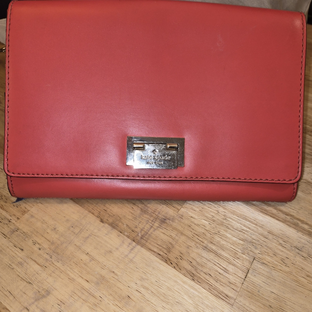 Kate Spade Coral Leather Wristlet